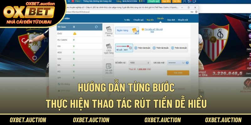 Hướng dẫn từng bước thực hiện thao tác rút tiền dễ hiểu